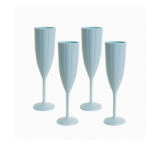 Blue Garden Party Champagne Flutes (set of 4)