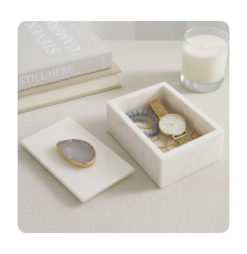 Marble Agate Lidded Storage Box