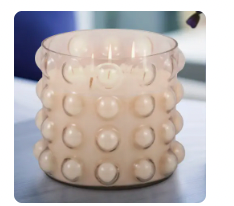 Peony and Blush Suede Bubble Glass Candle