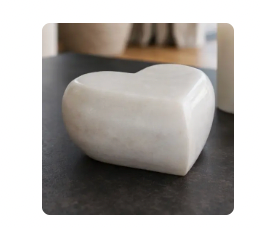 White Marble Solid Heart