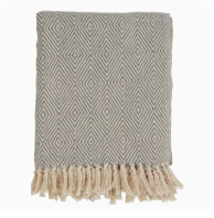 Grey Cotton Diamond Weave