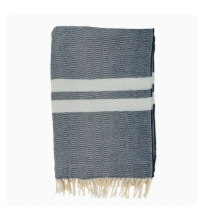 Navy Blue Stripe Herringbone