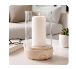 Marble Glass Candle Holder Clear