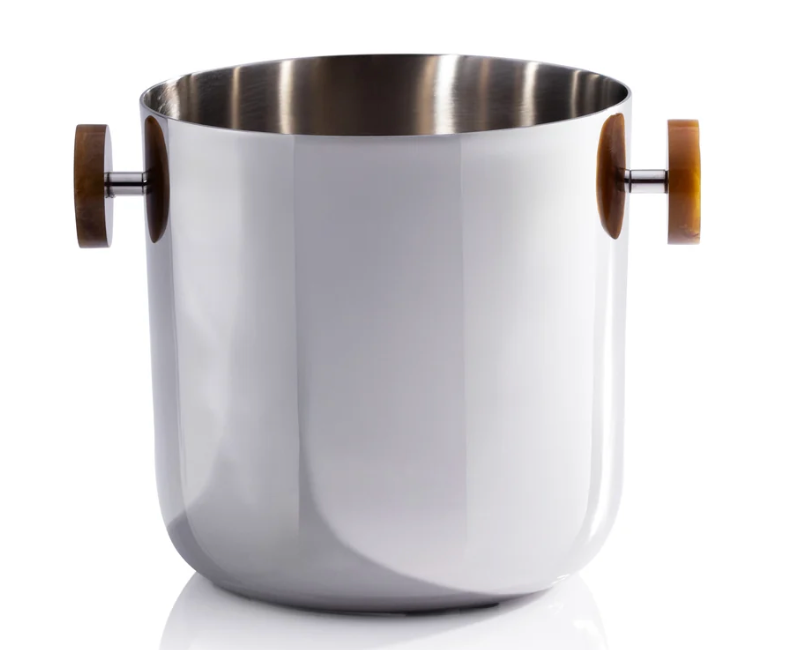 Spiga Ice Bucket - Nickel with Amber Accent