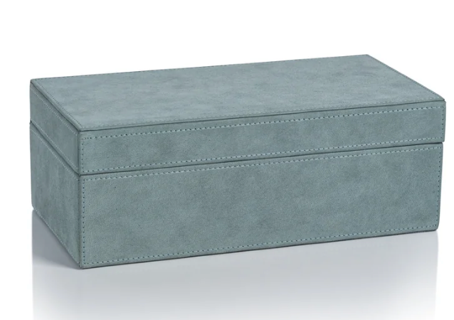 Suede Lux Box - Côte d'Azur Blue - Rectangular
