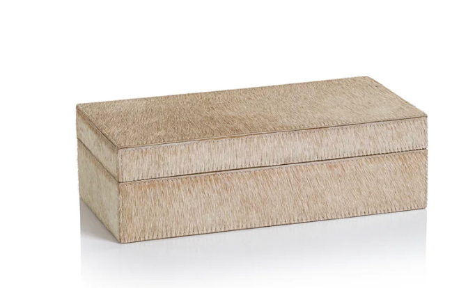 Corviglia Hair On Hide Leather Box - Tan - Small