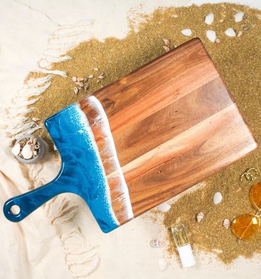 Large Acacia Cheese Board - Ocean