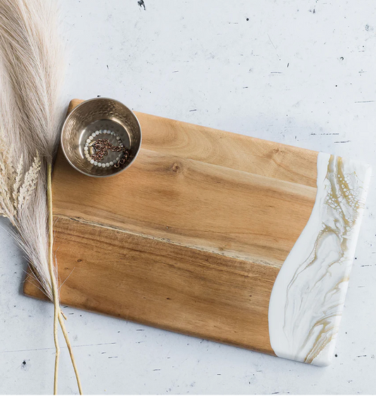 Acacia Bread Board - Gold Quartz