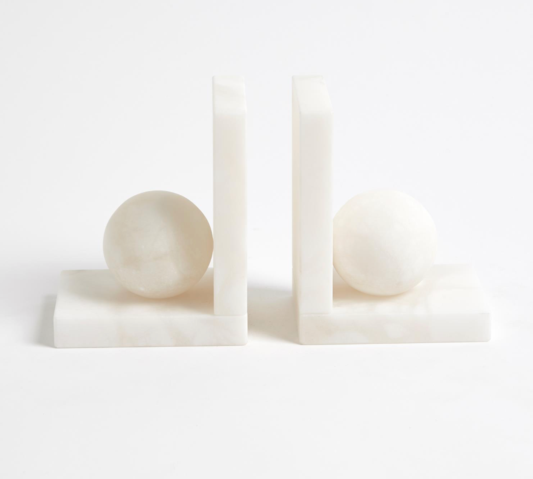 Alabaster Bookends Pair