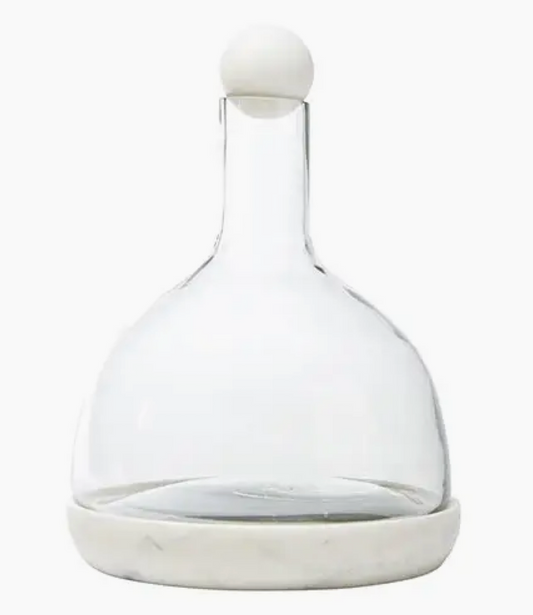 Marble and Glass Wine Carafe