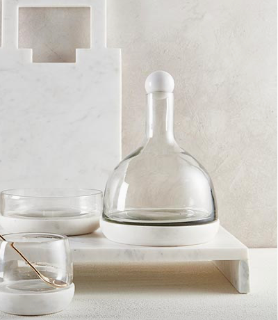 Marble and Glass Wine Carafe