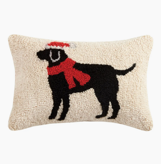 Christmas Black Lab Pillow