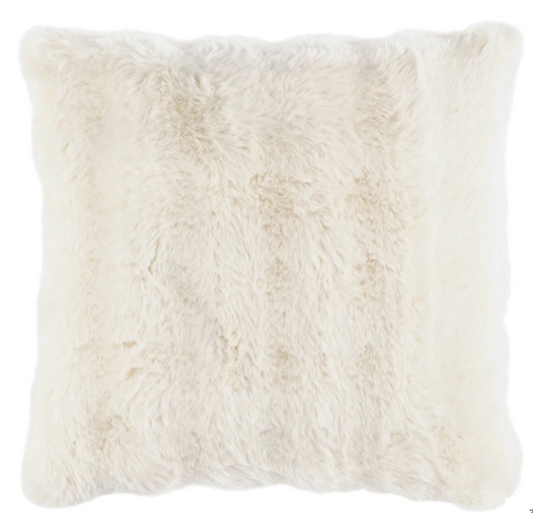 Fab Faux Fur Pillow- Ivory