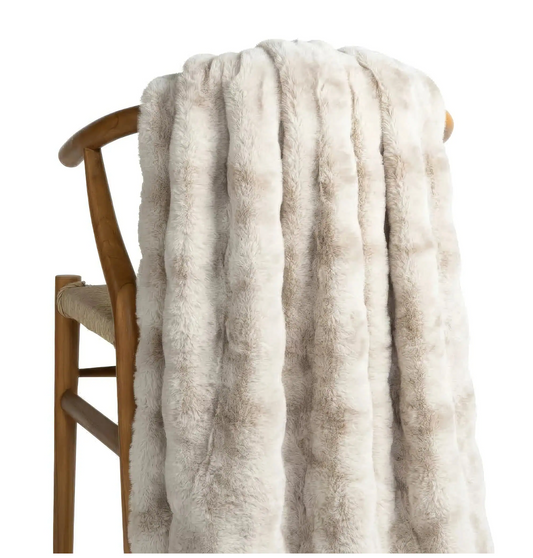 Silver-Fab Faux Throw